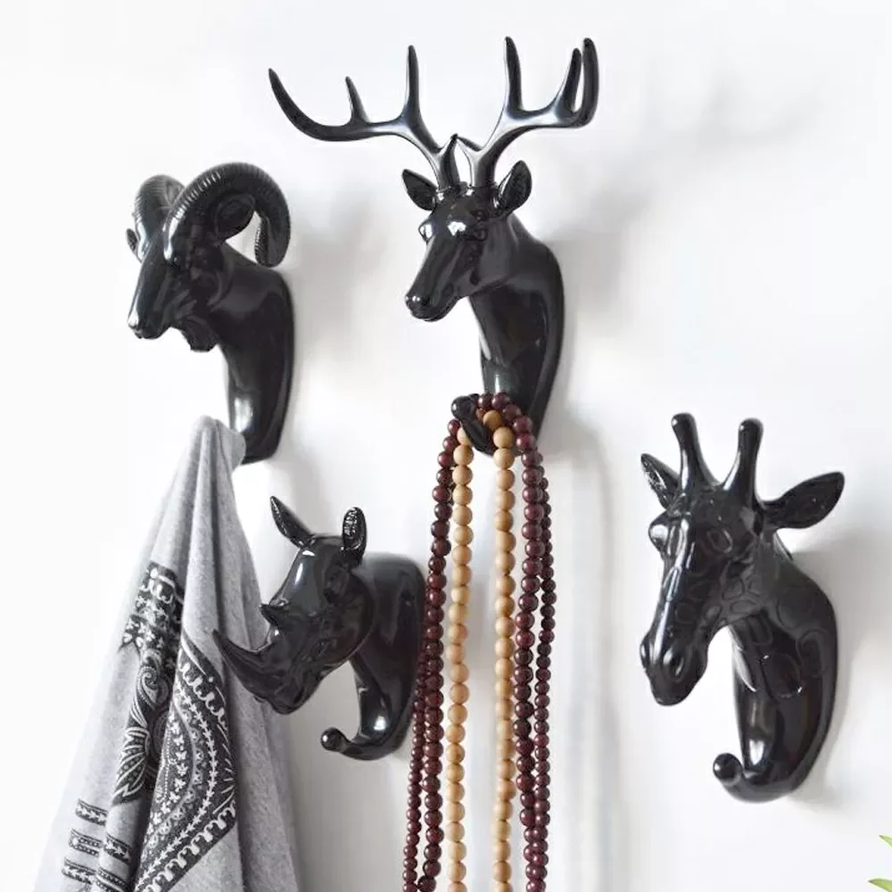 

Wall Hanging Hook Vintage Deer Head Antlers for Hanging Clothes Hat Scarf Key Deer Horns Hanger Rack Wall Decoration