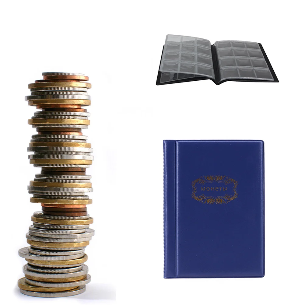

120 Pockets Coins Album Collection Book Russian Language Mini Coin Collecting Holders for Collection Collector Holders