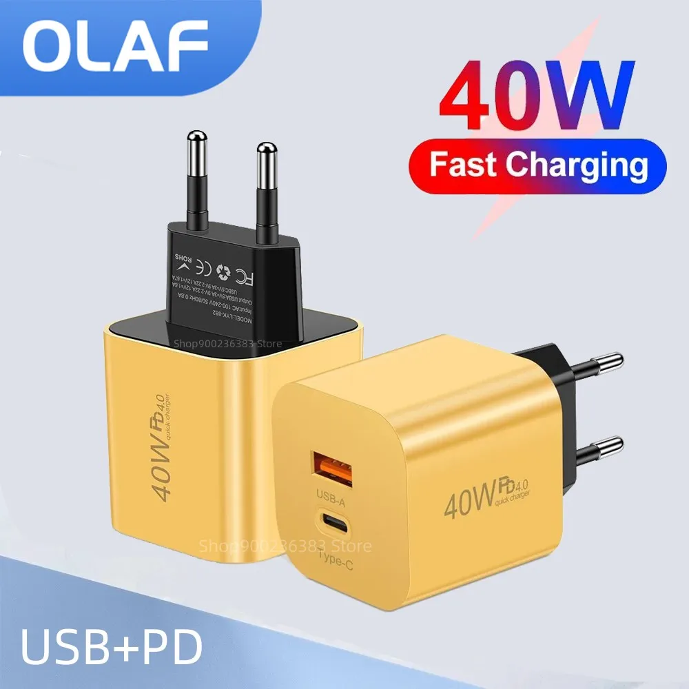 

Olaf 40W USB Charger Quick Charge 3.0 Wall Charging For iPhone 13 12 Samsung Xiaomi Mobile Phone Charger Fast Charger Adapter