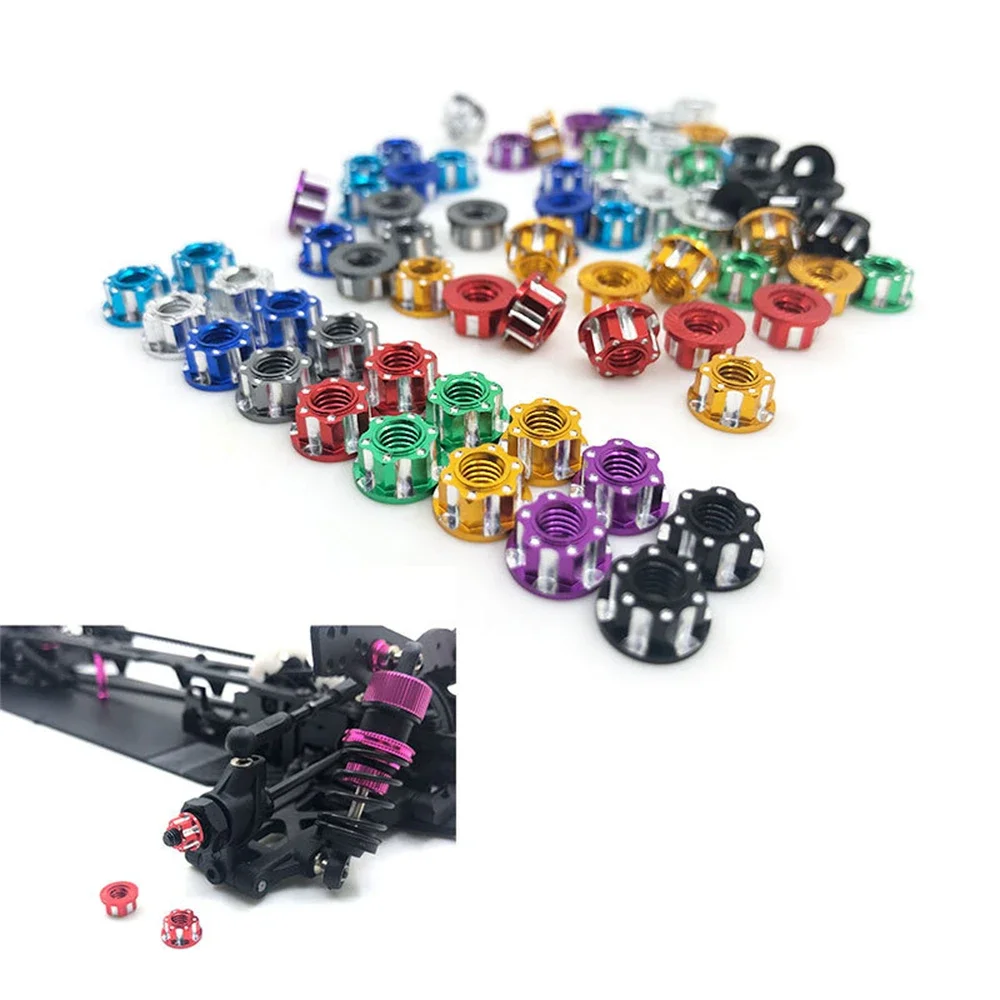 Металлические гайки PigRC 4 шт. для радиоуправляемого автомобиля мм M4 колесные