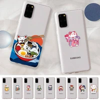 maiyaca cute japanese cartoon lucky cat phone case for samsung s20 s10 lite s21 plus for redmi note8 9pro for huawei p20