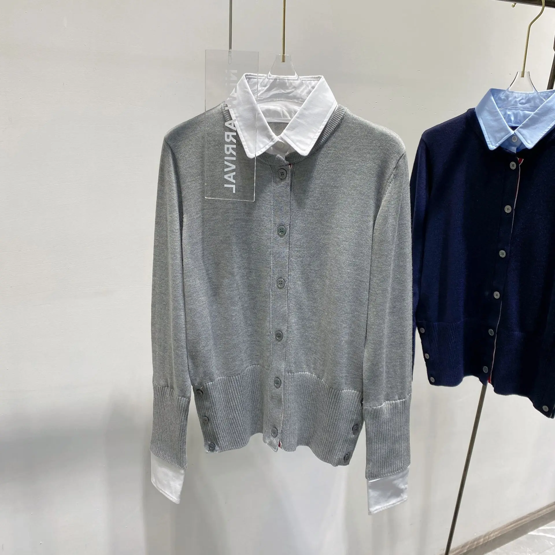 

Высококачественный трикотажный кардиган-двойка в Корейском стиле TB