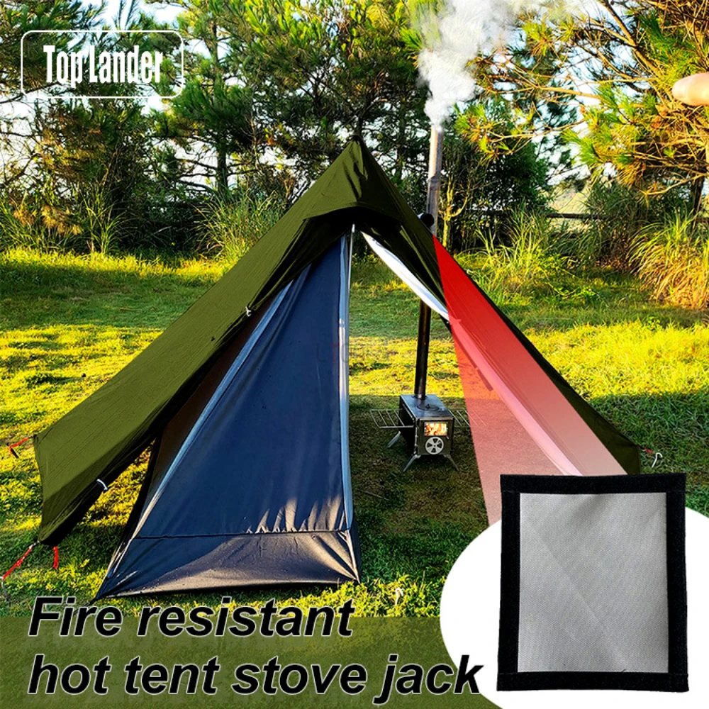 

Tent Stove Jack Fire Resistant Pipe Vent Accessory Fire Stove Pipe Anti-Scalding Protection Ring Camping Teepee Type Hot Tent