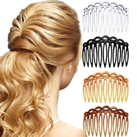 women french hair comb straight clips claw 4 colors vintage weaving hair side combs for bridal wedding combs 2022 new headwear