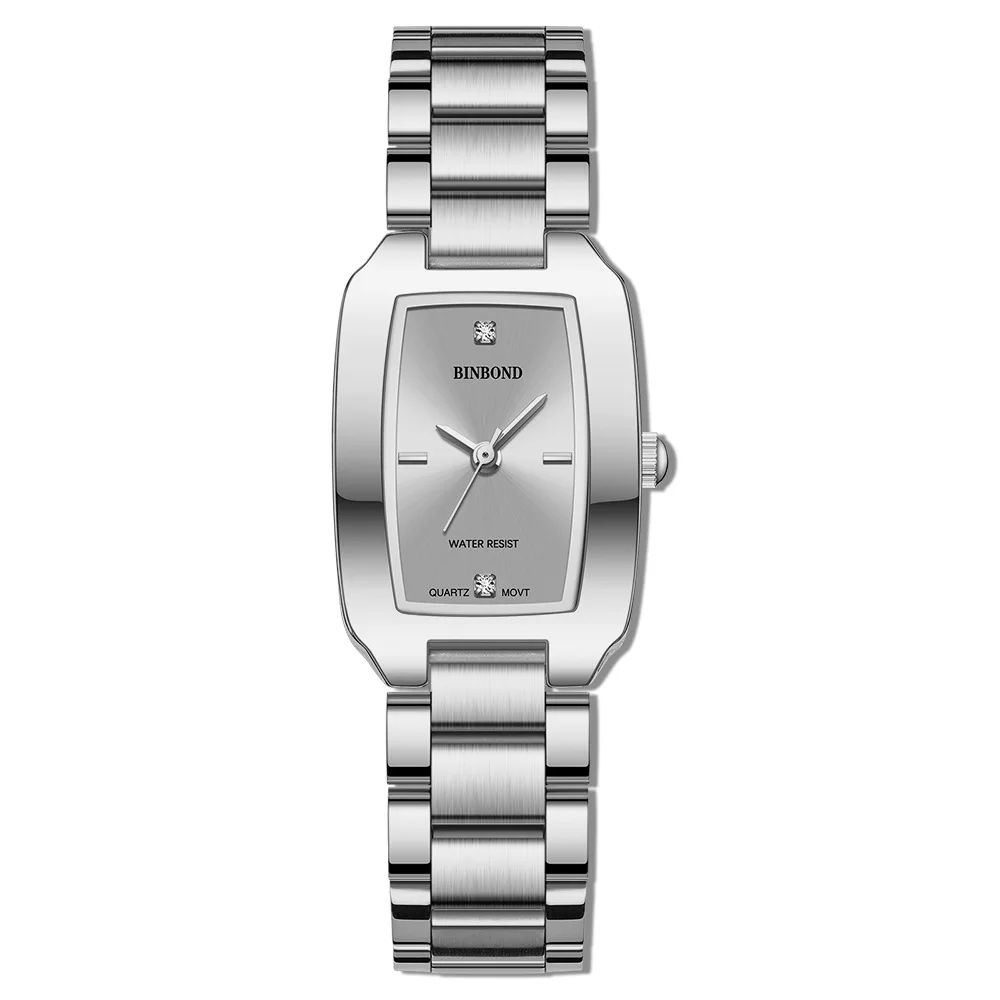 Montre Femme 2023 BINBOND Luxury Brand Womens Watches Fashion Rectangle Small Watch Woman Quartz Dress Ladies Bracelet Wrist Wat
