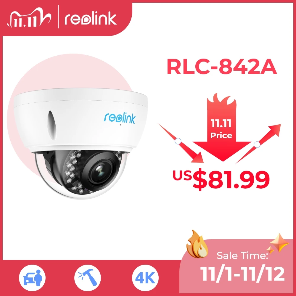 Дешево IP-камера Reolink 4K PoE, с 5-кратным оптическим зумом