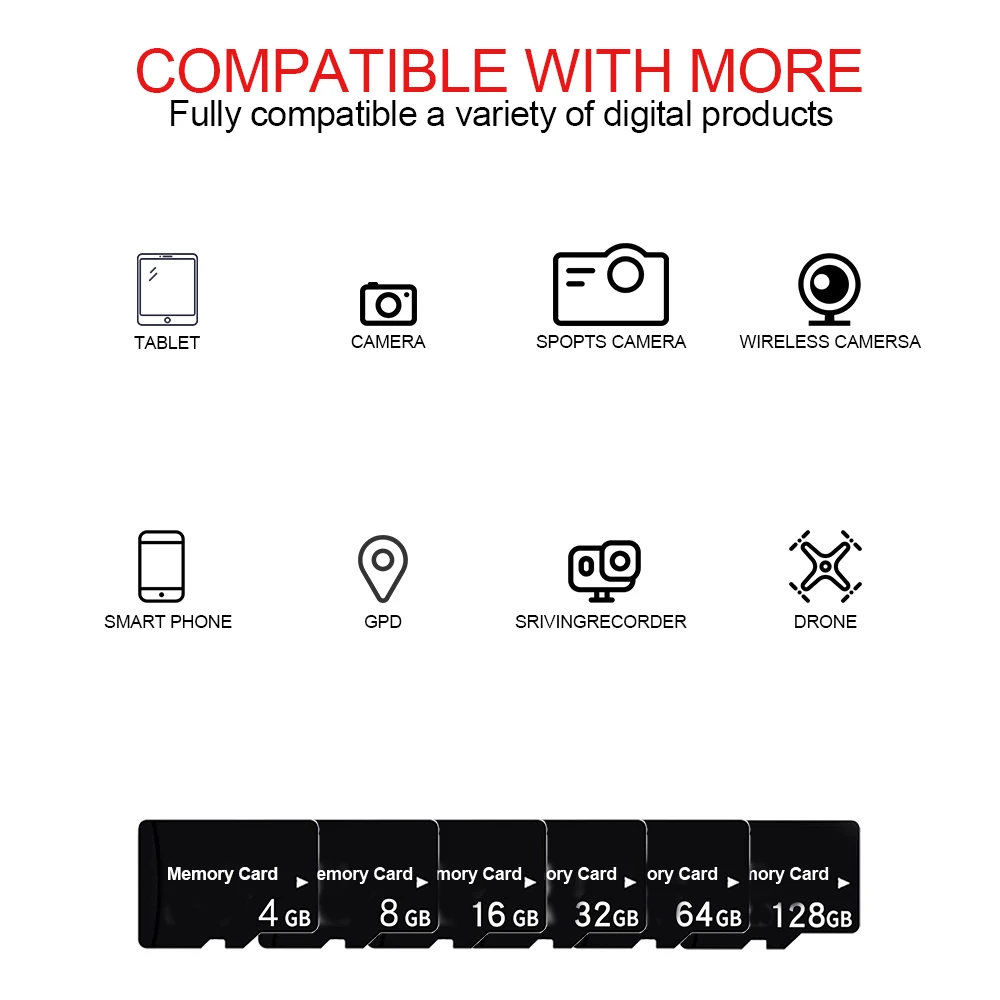 50 шт./лот 2 0 Мини TF SD карта флэш 64 ГБ 32 16 8 4 micro sd tf 1 Гб 128 МБ высокоскоростной Класс 10