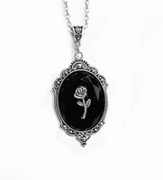new products hot selling simple retro feng shui drop gem rose pendant necklace ladies necklace jewelry