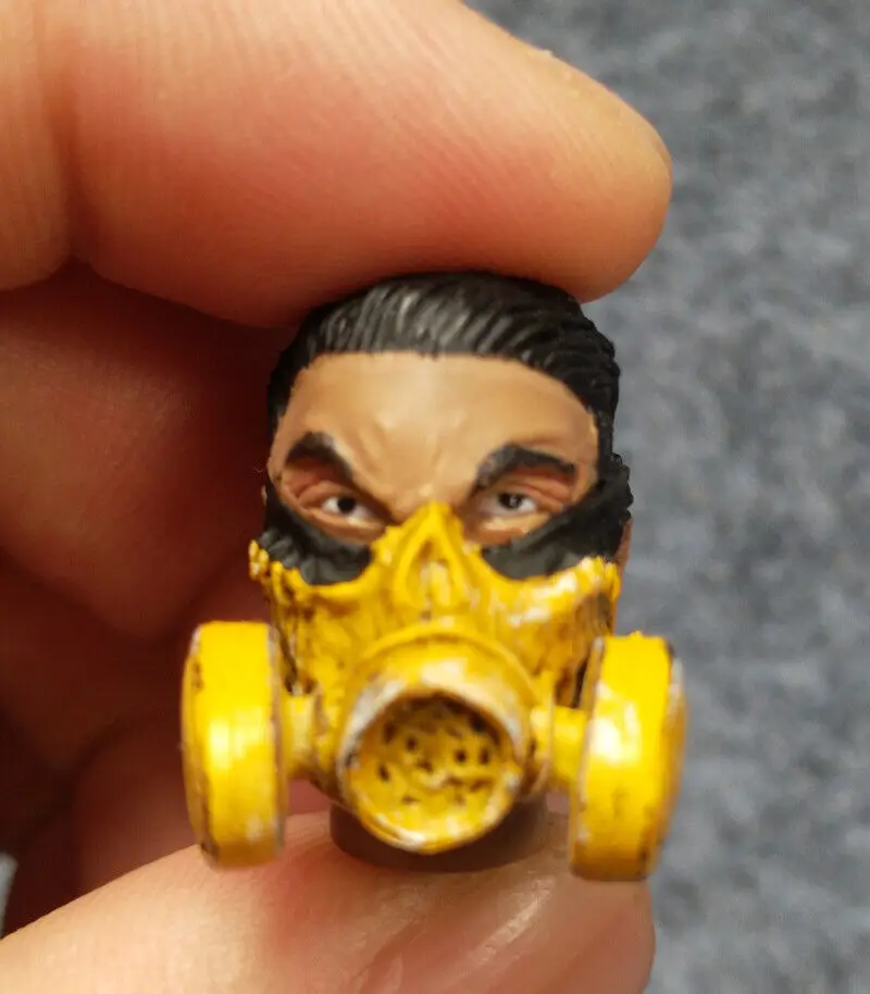 

1/12 Scale Head Sculpture with gas mask Model for 6" Figure Doll