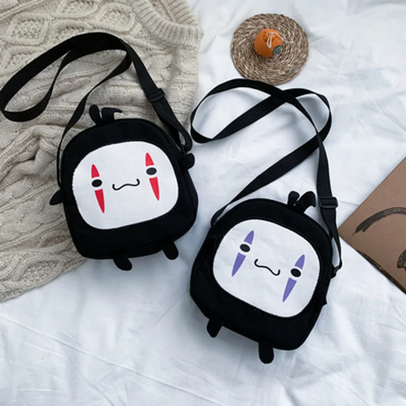 

Anime Cute No Face Man Plush Bag Hayao Miyazaki Messenger Bag for Kids Adults Kawaii School Bags Unisex