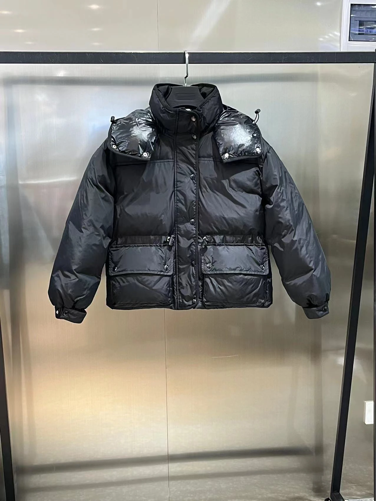 

Lightweight short hooded Women's down jacket white duck down filling thickened warm drawstring Slim Women's jacket 2023 new