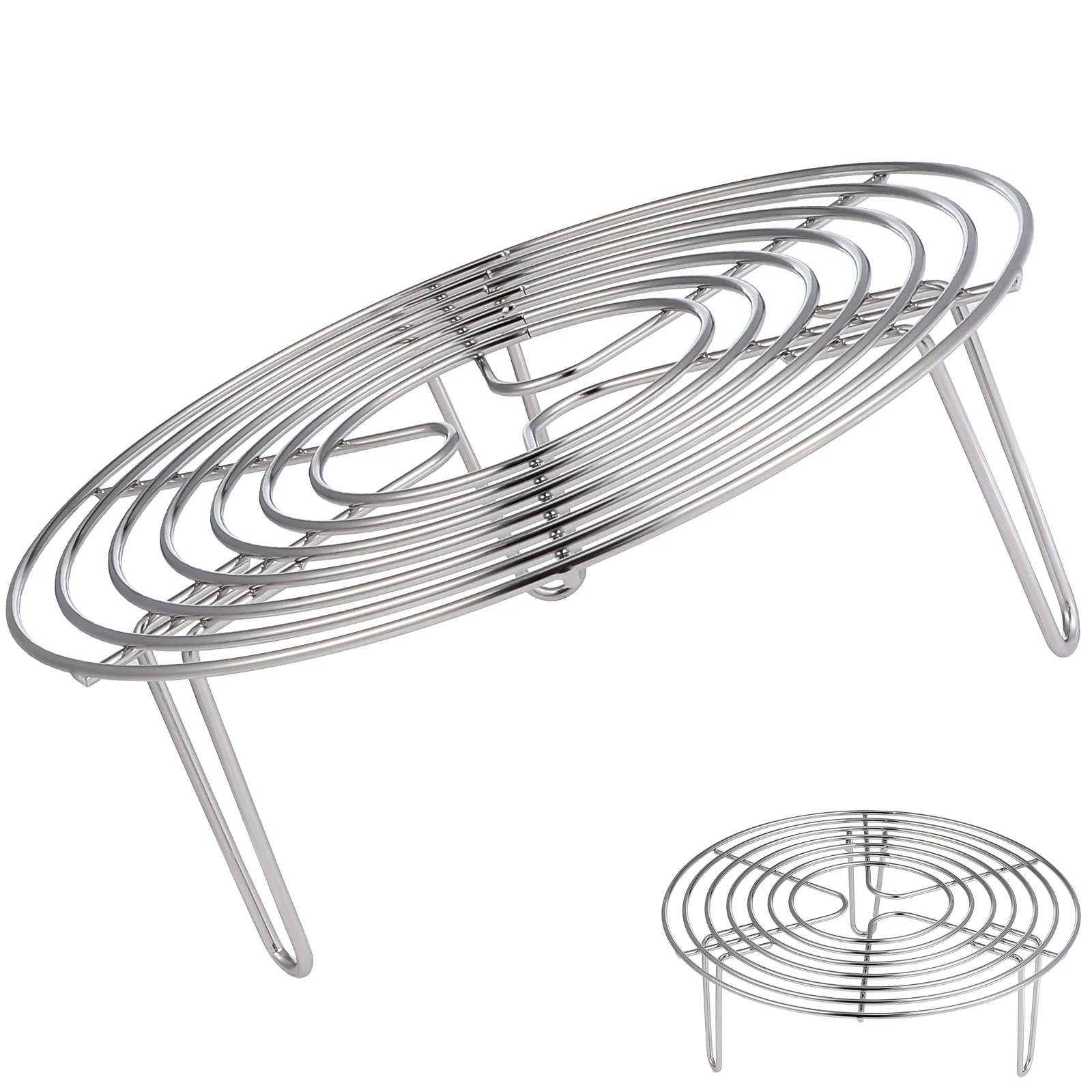 

Round Cooling Rack Stainless Steel Steamer Rack Circle Wire Cooling Rack for Air Fryer Stockpot Cooker Pizza