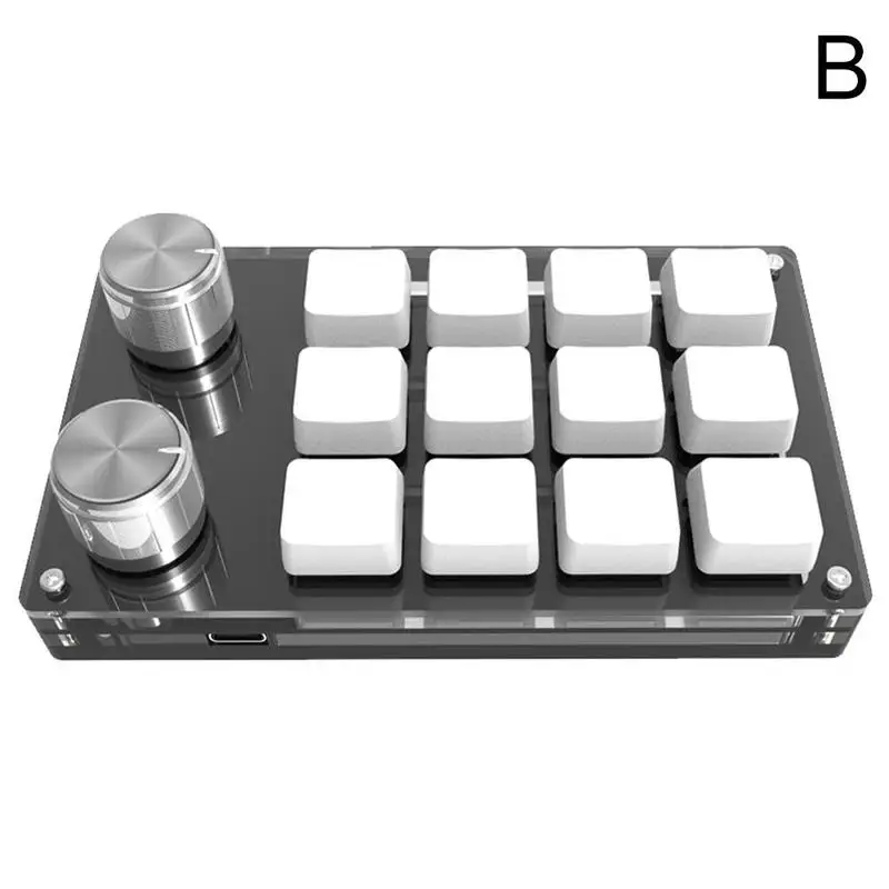 Bluetooth USB Custom 12 Keys Keyboard Volume Knob Programming Macro Gaming Photoshop Keypad Mechanical |
