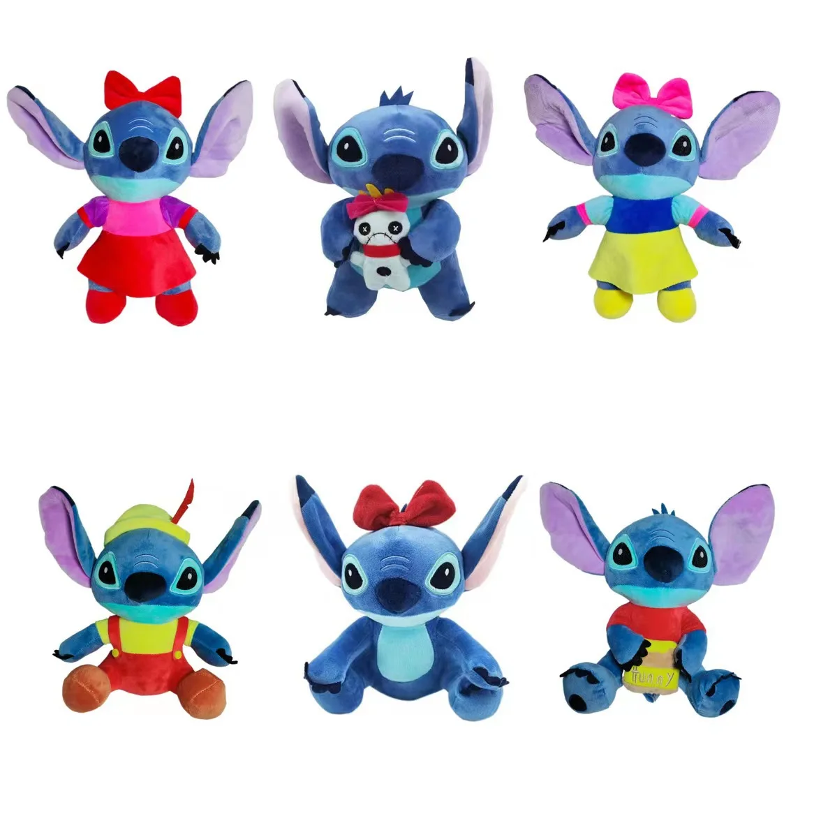 

DISNEY 28CM Lilo & Stitch Anime Cartoon Stuffed Plush Dolls Models Blue Plush Pendant Toys Kids Christmas Halloween Gifts
