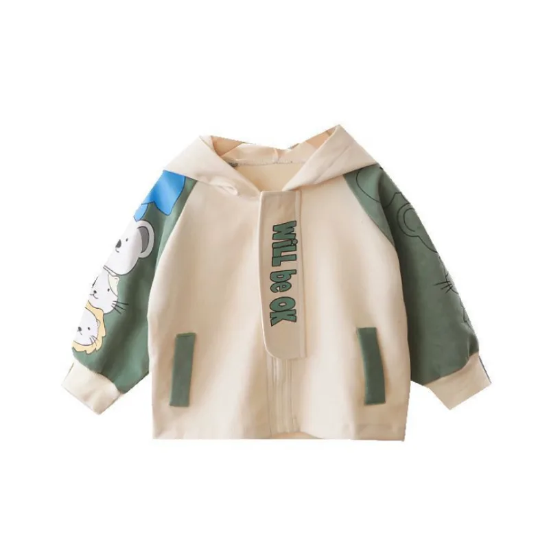 

New Spring Autumn Baby Girls Boys Clothes Children Cotton Cartoon Hooded Jacket Toddler Fashion Costume Infant Kids ywl04