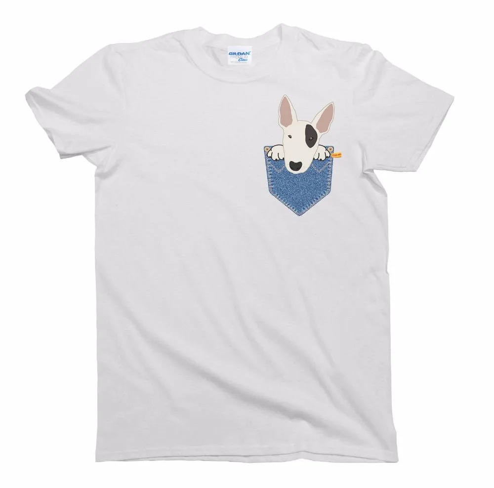 

Men T Shirt Fashion Short Sleeve T Shirt Man English Bull Terrier Pocket Dog T-Shirt Mens Ladies Unisex Fit Print Tee Shirt