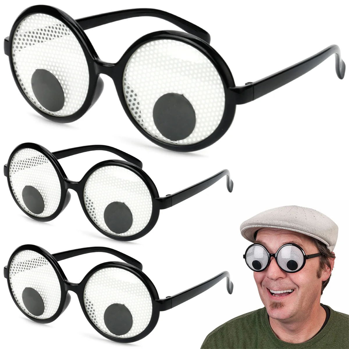 

3Pcs Googly Eyes Glasses Goggles Shaking Eyes Party Glasses Novelty Toys For Party Cosplay Costume Props Decoration Gift