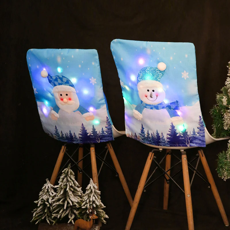 

Funda protectora de respaldo para silla de Navidad, cubierta protectora para silla de decoración navideña para el hogar