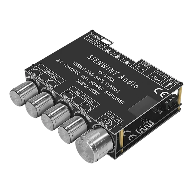 

YS-S100L 2.1 Channel Amplifier Module Bluetooth Audio Amplifier Board Audio Amplifier Module Black 50X2+100W
