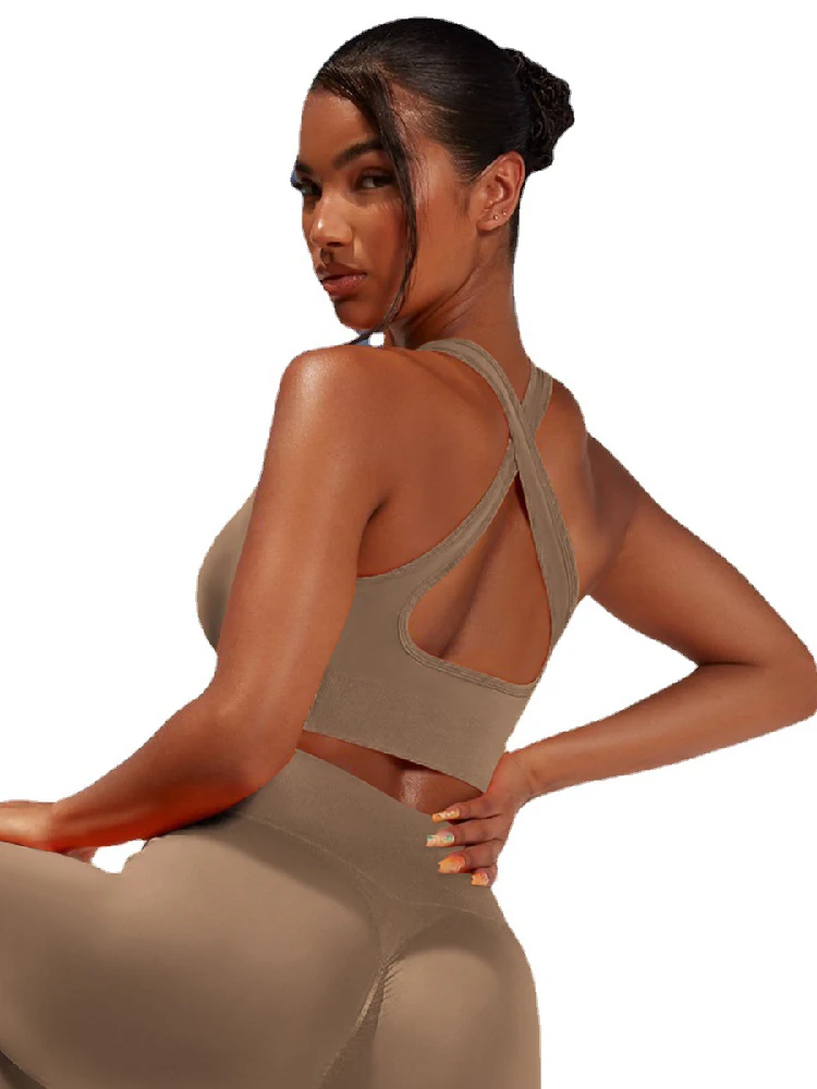 

New Yoga Bras Women Cross Back Sports Tops Female Gym Tops Woman Breathable Sport Underwear Running Training Clothing
