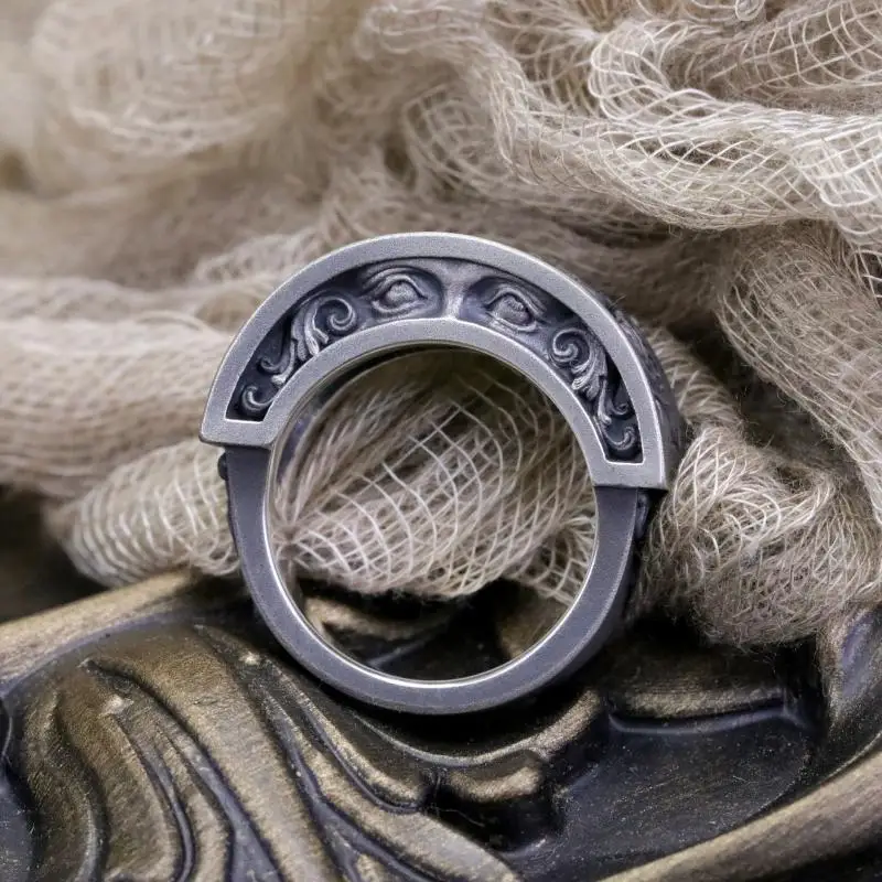 

Rings for Men Vintage Style Delicate Open Eye Copper Ring for Men Unique Dark Color Fashion Jewelry Ring Gift