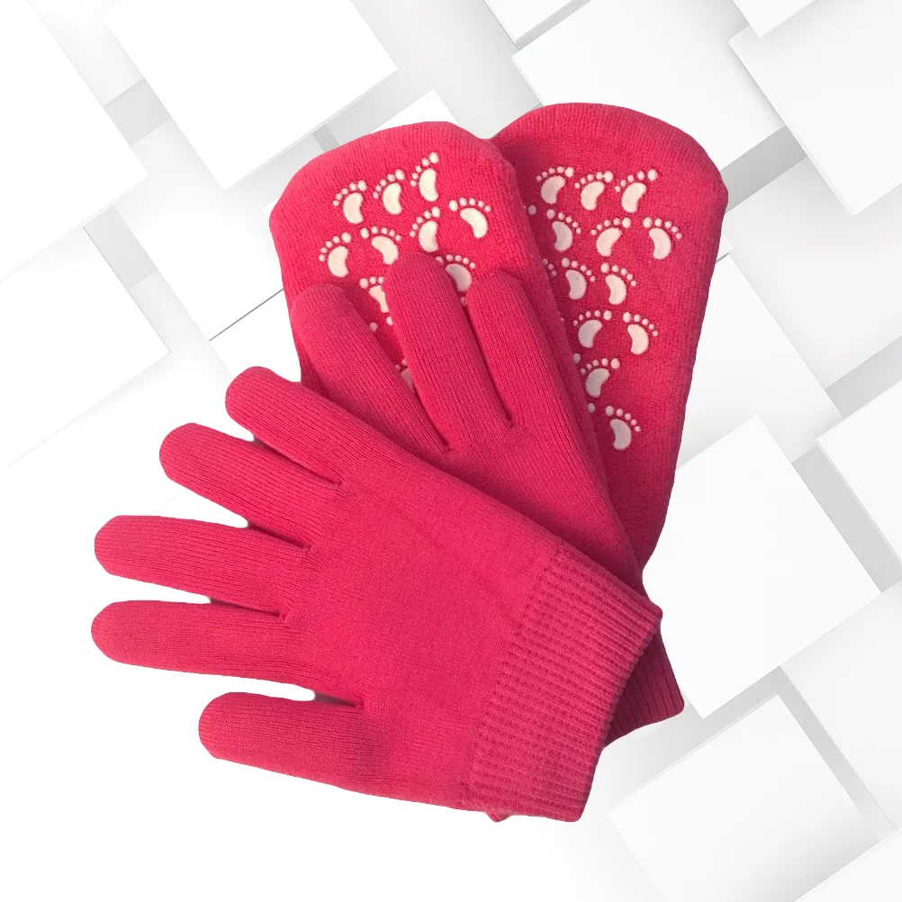 

Гелевые искусственные перчатки и носки из хлопка с термопластичным гелем для восстановления и лечения экземы, искусственная кожа (розово-красный)