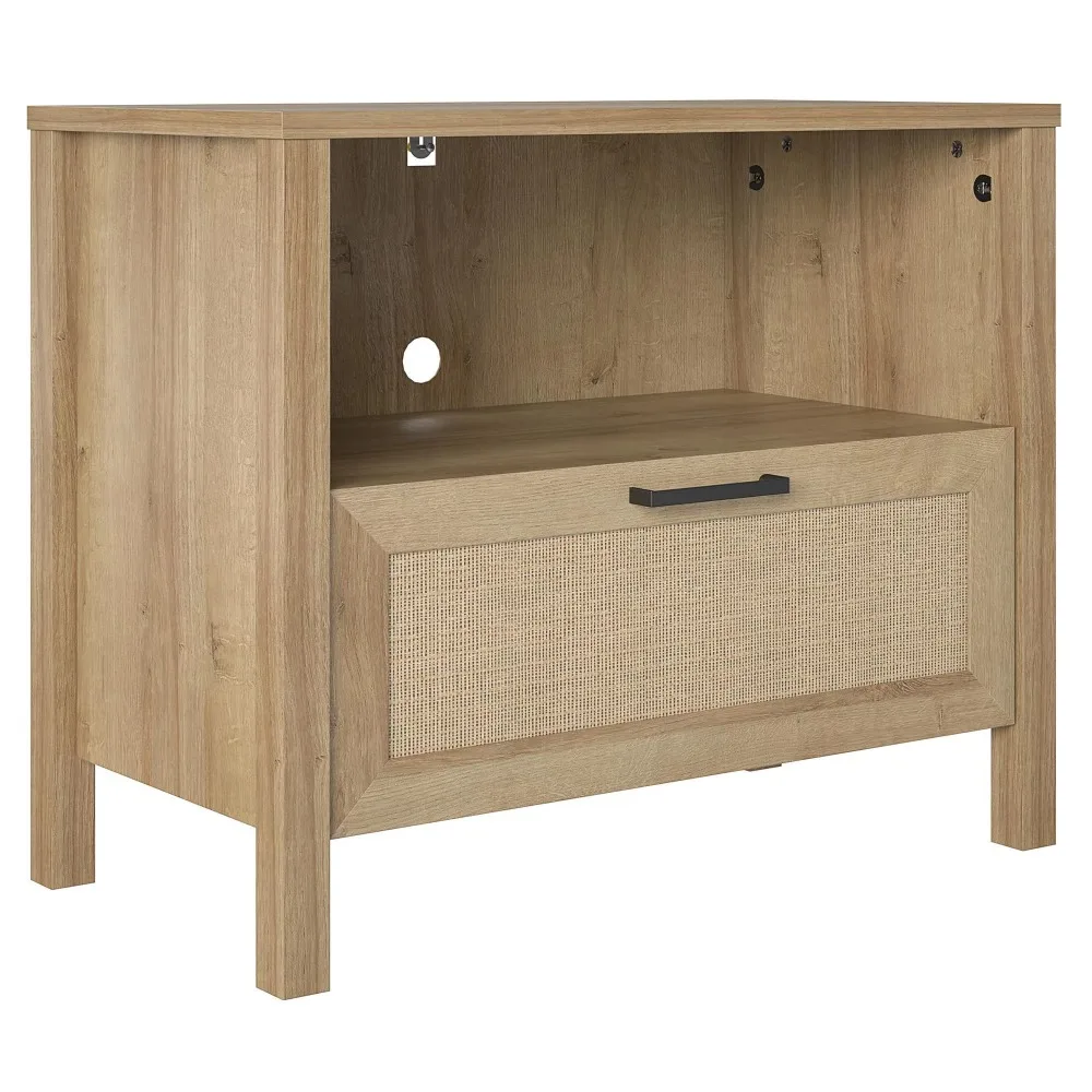 

Wimberly 1 Drawer Nightstand, Natural With Faux Rattan