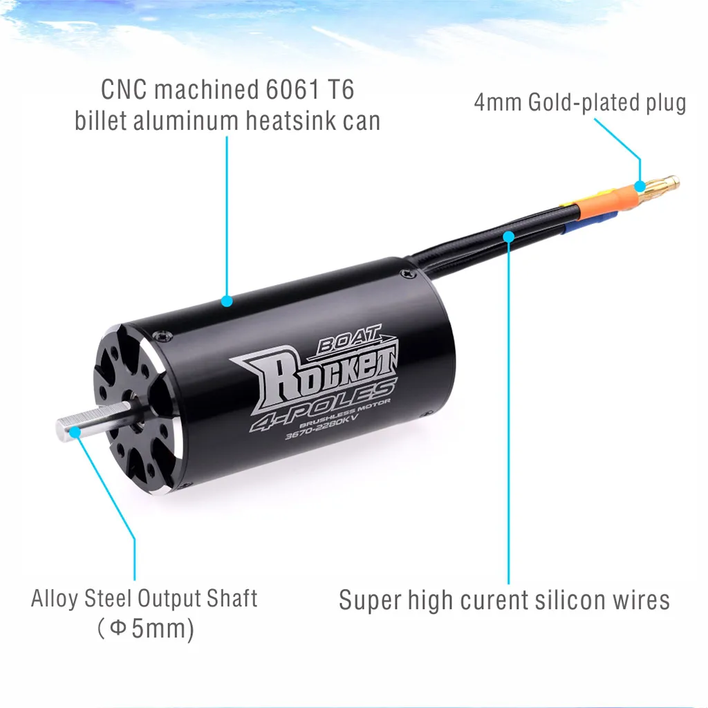 Фото Surpass Hobby Rocket-RC 3670 2280KV 2650KV 3050KV Бесщеточный бессенсорный двигатель для радиоуправляемой лодки 800-1000 мм M41 Catamaran Spartan №3