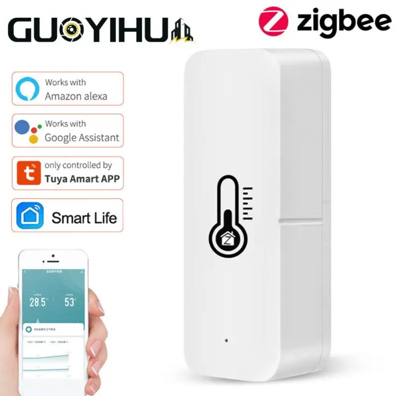 

Zigbee Smart Temperature Humidity Sensor Indoor Thermometer Real-time Monitor Detector Tuya Smart Life Control For Alexa Google
