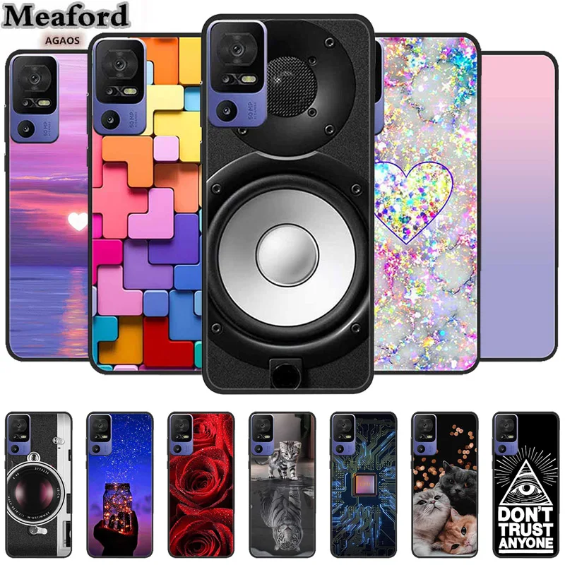 For TCL 40 SE Case 6.75" Cute Soft Silicone Protective Phone Back Cover for TCL 40SE Funda TPU TCL40 SE Shell TCL40SE Love Coque