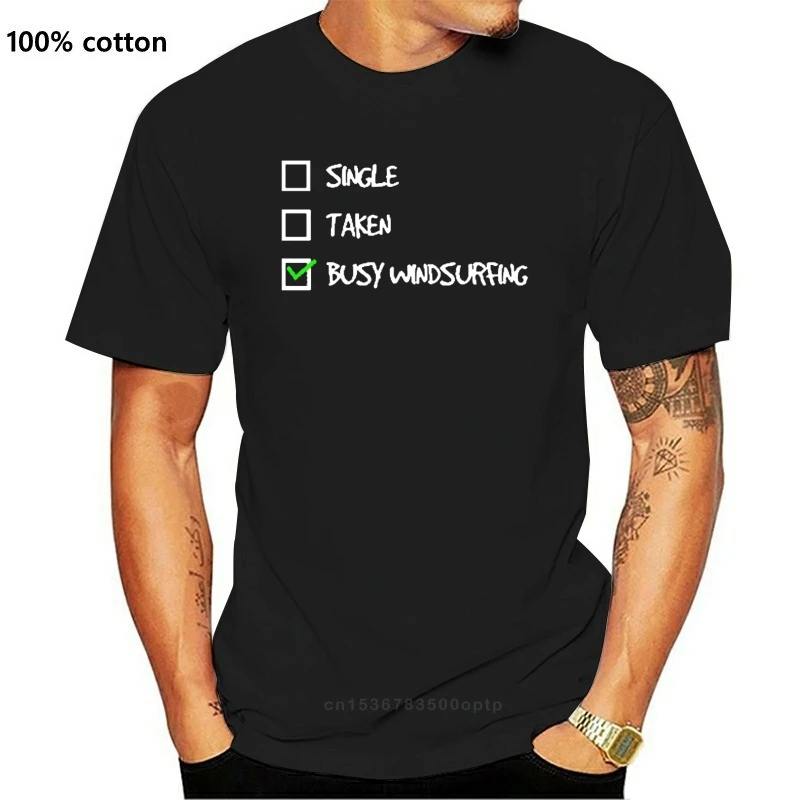 

Camiseta ajustada de Windsurfing para hombre, camisa Hipster para adulto, negra