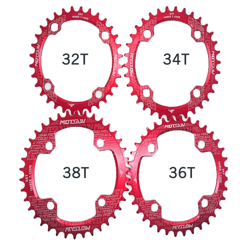 MOTSUV 104BCD Oval Narrow Wide Chainring MTB Mountain bike bicycle 32T 34T 36T 38T crankset Single Tooth plate Parts 104 BCD