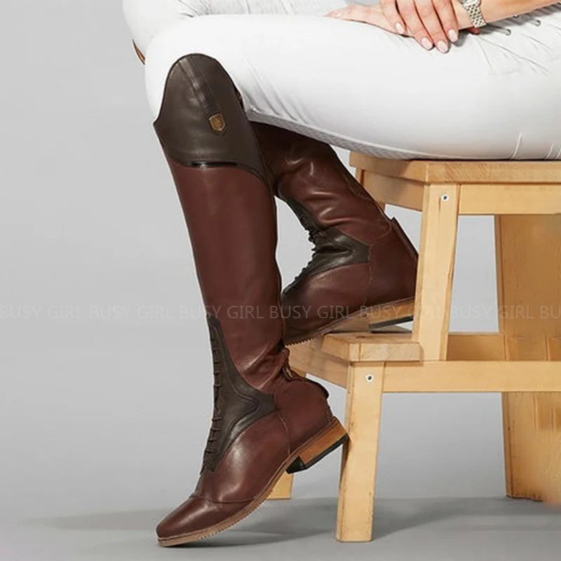 European and American autumn and winter over -knee boots