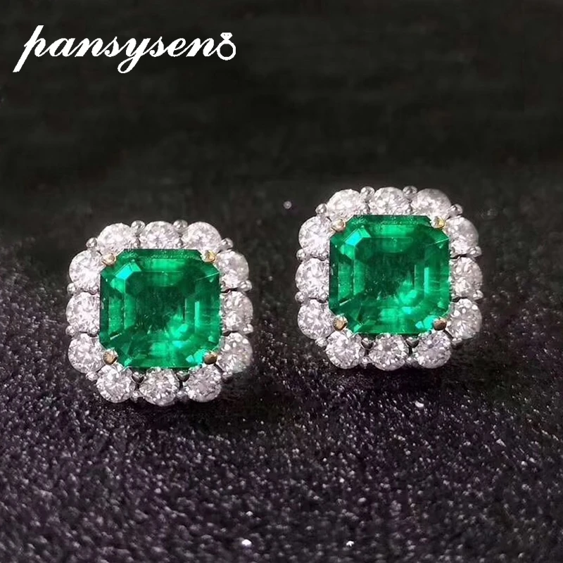 

Женские серьги-гвоздики из серебра 925 пробы с изумрудом