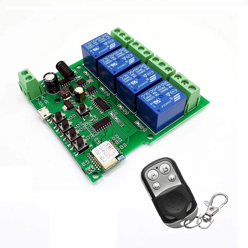 

Ewelink Smart Remote Control Wireless Wifi Switch Module 4CH Inching Self-Locking RF Receiver Wifi Relay For Alexa IFTTT