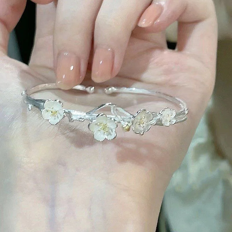 Элегантный Креативный Браслет В Китайском Стиле С Цветами Регулируемый Для