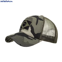 brazil flag embroidery cmouflage mens baseball cap with mesh summer snapback hat outdoor breathable camo army caps