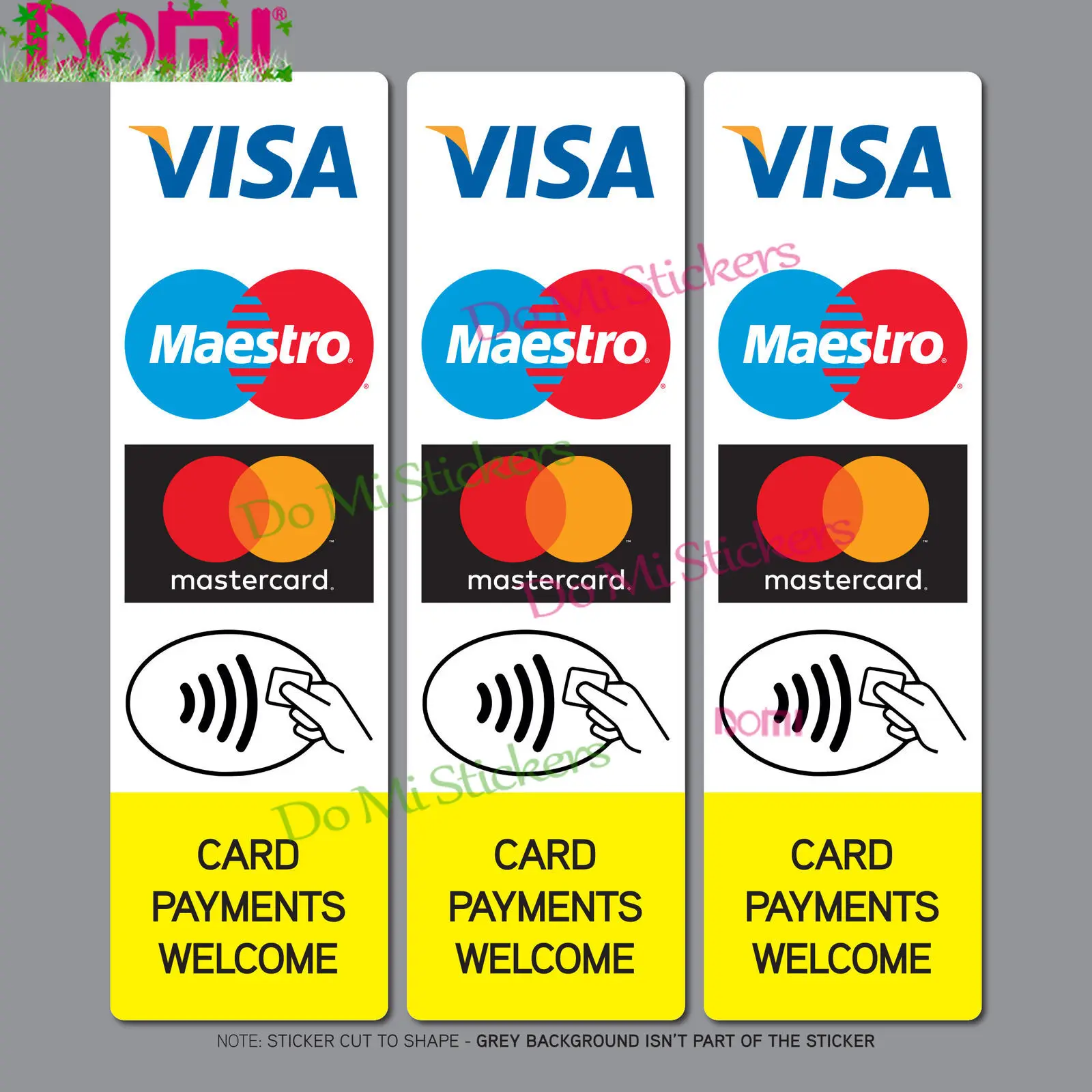 Contactless Credit Card Payments Stickers Taxi Shop VISA Mastercard Maestro Laptop Trunk Wall Vinyl Car Sticker Die-Cut on - Наклейки для безконтактной оплаты кредитными картами Такси Магазин VISA Mastercard Maestro Ноутбук Багажник Стена Виниловая наклей