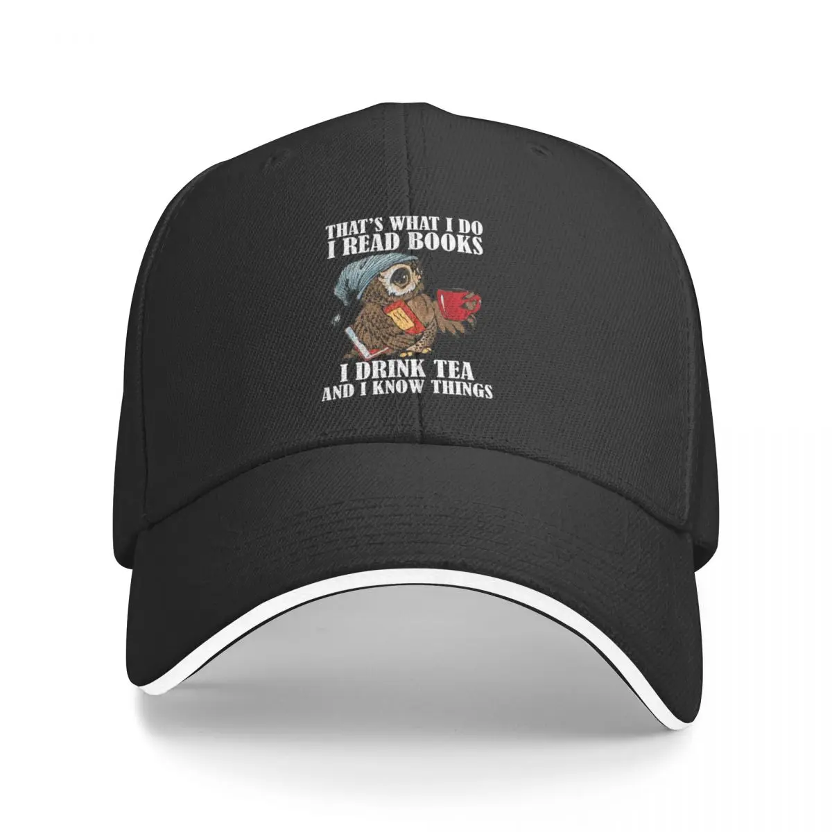 

2023 New That's what I do I read books I drink tea and I know things funny owl Cap Baseball Cap hats designer man hat Women's