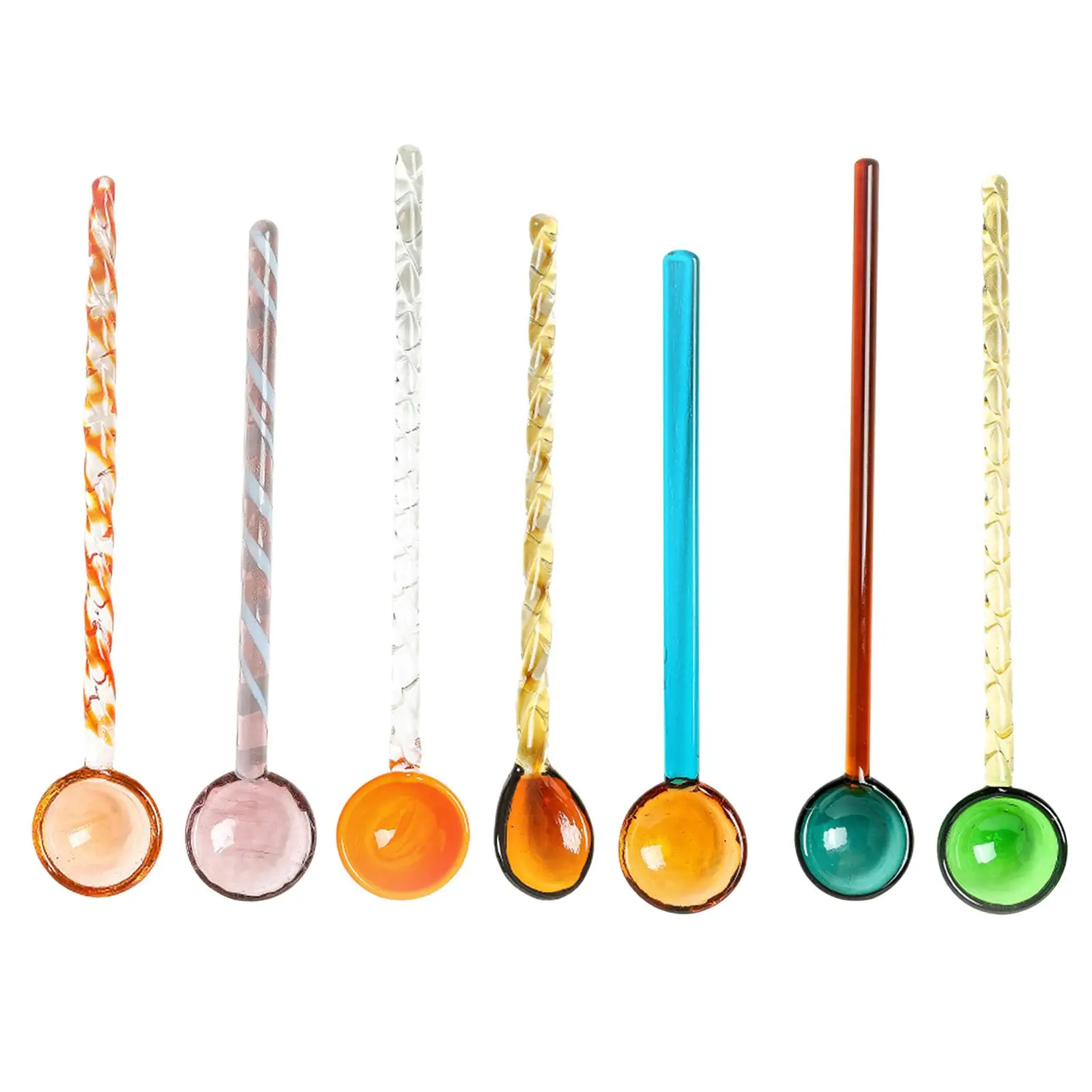 

Reusable Coffee Spoons Dessert Spoon Transparent Coffee Dessert Stirring Spoons Iced Coffee Glasses Spoons for Tea Salt Sugar