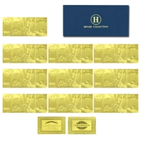 10pcslot with envelope 2022 qatar competition gold foil banknotes football commemorative banknotes football home decor