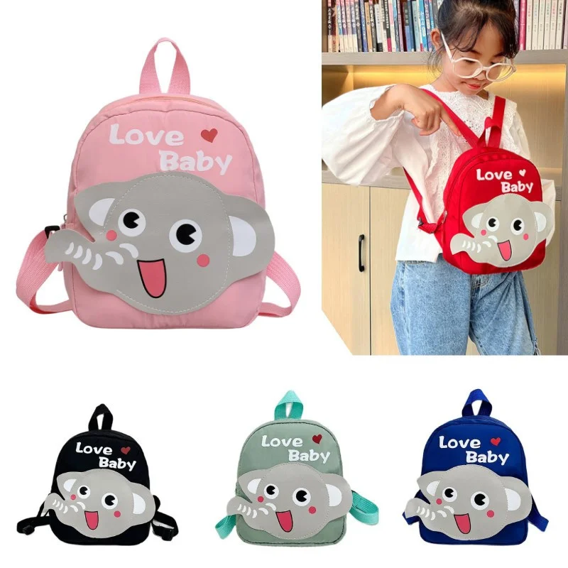 

Cartoon Elephant Backpack 1-5 Years Old Baby Canvas Bag Kindergarten Daycare Children Storage Bag Cute Neutral Wind Backpack