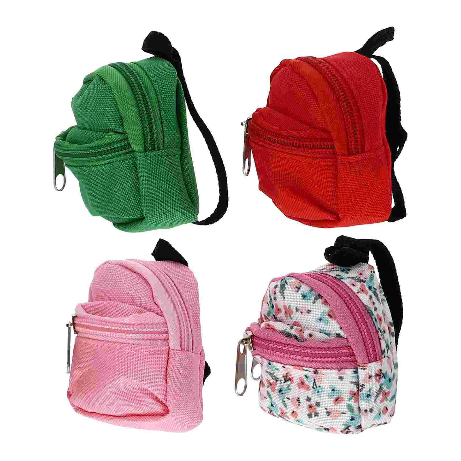 

4 Pcs Mini Backpack House Decor Accessories Model School Bag Cloth DIY Ornament