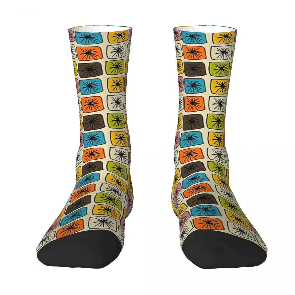 Atomic Cubes Beige Adult Socks,Unisex socks,men Socks women Socks