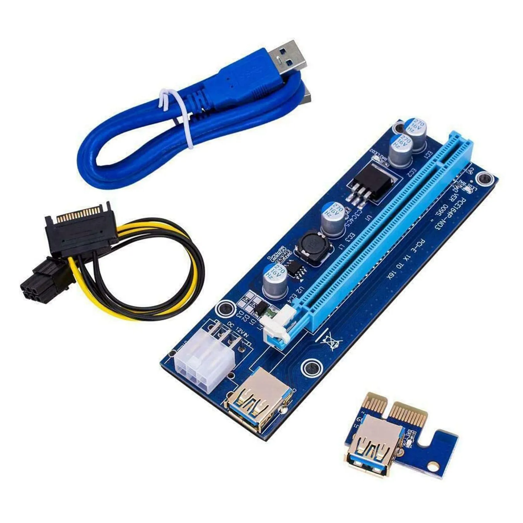 Версия 009S Gold PCI-E 1X до 16X USB 3 0 удлинитель переходник карта адаптера 6-контактная