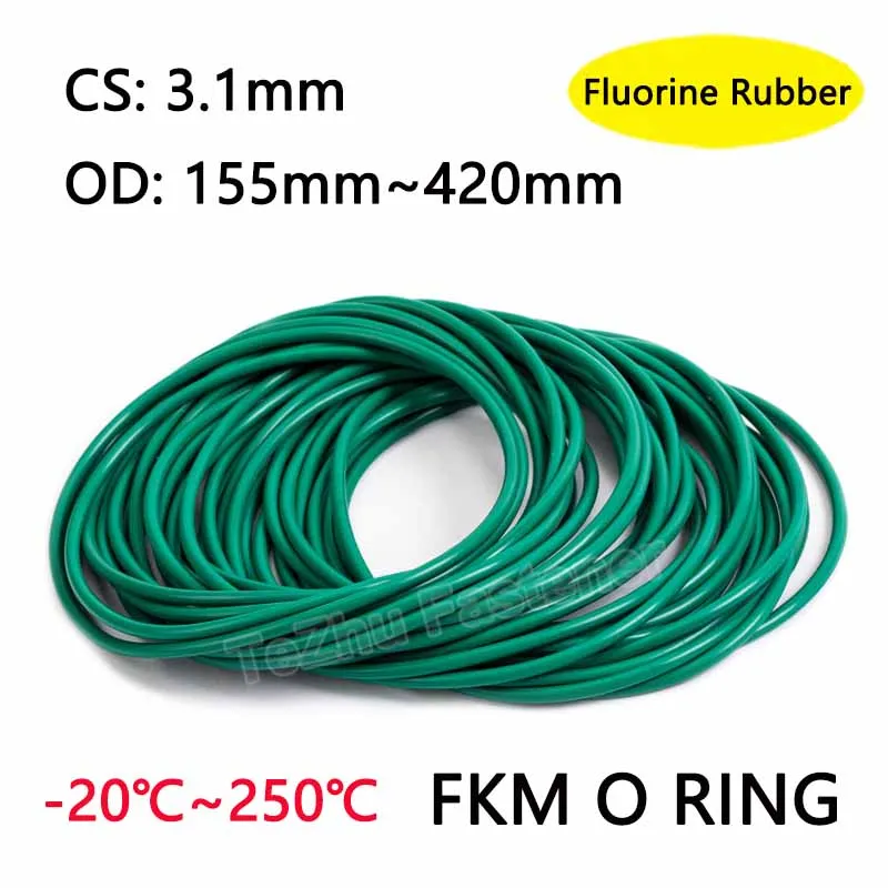 

Зеленое уплотнительное кольцо FKM, 1 шт., уплотнительное кольцо, твердая уплотнительная прокладка CS 3,1 мм, внешний диаметр 155 мм-420 мм, фторрезин...