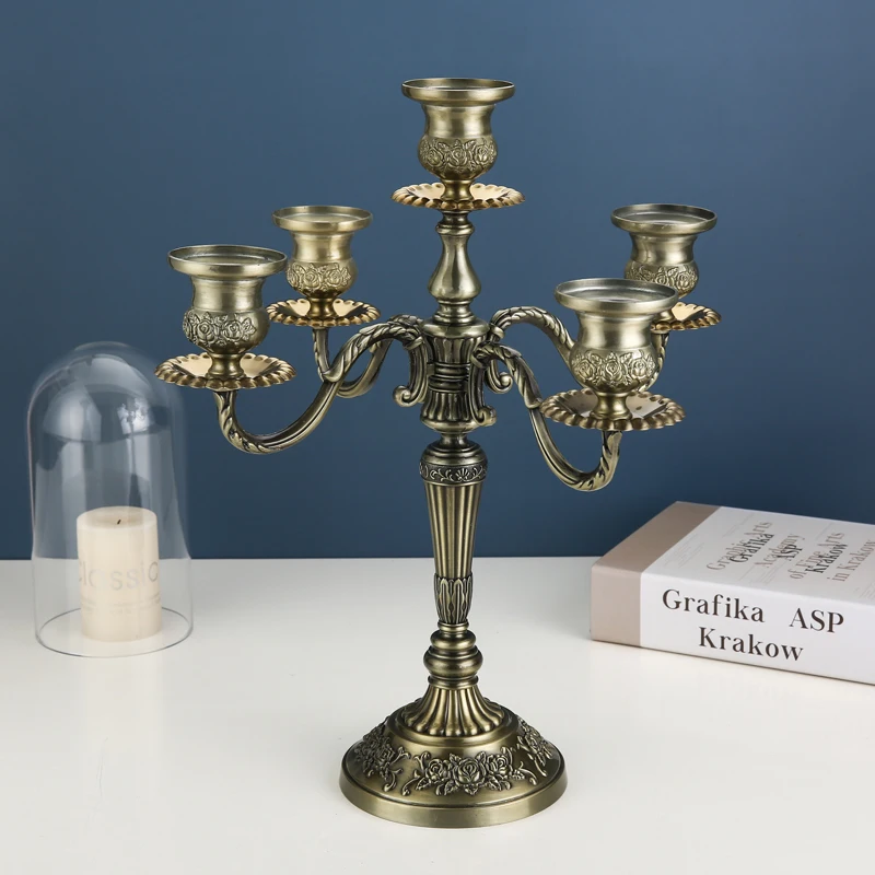 

European style candle holder home living room candle holder vintage light luxury net celebrity romantic candlelight dinner wedd