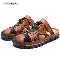 golden sapling retro clogs summer mens slippers classics leisure flat closed toe clogs man new casual beach shoes men chaussons