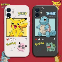 pokemon pikachu jenny turtle case for iphone 12 13 pro max mini 11 pro max x xr xs max se2020 8 7 6 6s plus silicone phone cover