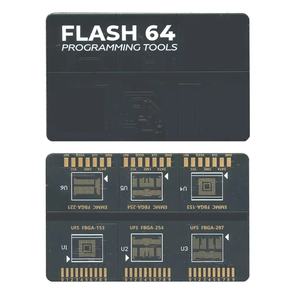Плата Flash 64 BGA ISP для Flash 64 FBGA, EMMC FBGA 153 254 221, UFS FBGA 153 254 297 для F64 Lite Ultra Box (art.: 3920d99added7) - 3920d99added7